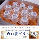 ★白い花プリン【10個入】【水辺のホテル白い花】【日程指定不可】【別途210円クール代要】【ご当地スイーツ】【京都　お取り寄せ】【ミルクプリン】【ぷりん】【ブラマンジェ】【お中元】