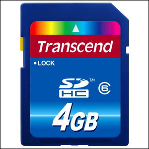 【中古】【当店保証2週間】SDHCカード 4GB Class6 Transcend トランセンド TS4GSDHC6E【メール便OK】