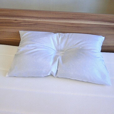 頭部と頚椎にやさしい枕 ホール型そばがら枕 サイズ：35x50cm おまかせカバー付き　日本製