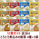 介護食セット やさしくラクケア とろとろ煮込みの惣菜 4種×各3個 12食セット 区分4 か