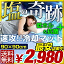 ★最安挑戦中!今だけ2980円!★【送料無料/即納】塩の奇跡! 強力 冷却マット 90×90cm ひんやり クール 冷感寝具 冷感パッド クールマット 冷却 マット 夏 敷パット 敷きパッド 塩 寝具 冷却 塩ジェル ひんやりマット 防カビ 抗菌 低ホル 国内検査済