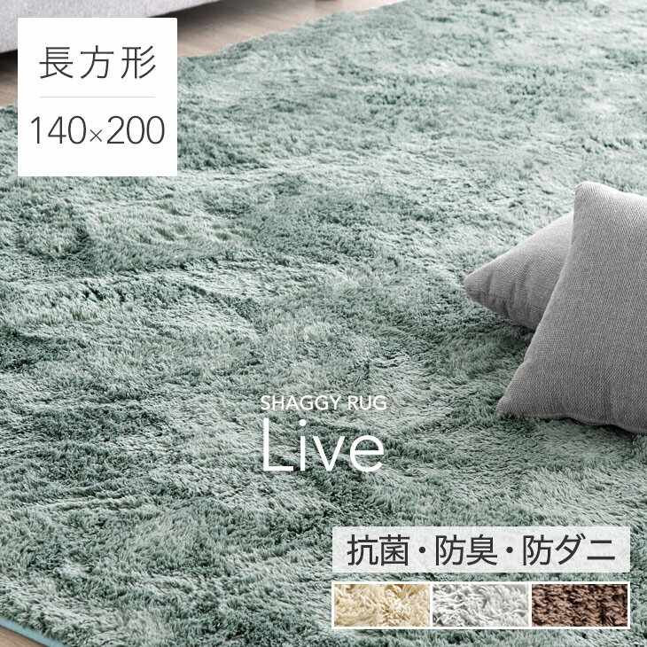 【12H限定クーポン5％引】 さらふわ手触り 洗えるシャギーラグ 140×200 くすみカラー 抗菌 防臭 防ダニ 低ホル 洗える 防音 滑り止め ラグ ラグマット オールシーズン シャギー 四角 1.5畳 厚手 カーペット ホットカーペット対応 絨毯 北欧 可愛い おしゃれ