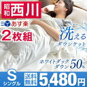 【送料無料/即日出荷】2枚組 西川 ダウンケット 洗える 羽毛肌掛け布団 ホワイトダックダウン シングル ロング 肌掛け 羽毛布団 肌掛け布団 肌掛布団 ケット 掛布団 掛け布団 昭和西川 肌掛け 羽毛肌掛け 夏布団