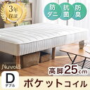 【送料無料】 ポケットコイル &高脚25cm 防ダニ 抗菌 ...