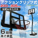 ★新発売記念 27,800円★アクショングリップ式【全国送料無料】 G-Body バスケットゴール 6段階高さ調節 公式&ミニバス対応 ポールパッド 屋外 室内 野外 7号球 対応 公式サイズ 家庭用 ポータブルバスケットゴール ミニバス 230cm 305cm 練習用