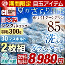 ★期間限定1枚あたり 4,490円!7/22まで★二枚組 【送料無料/在庫有】 【3年保証】 日本製 洗える ダウンケット ダウン 85% 300g 羽毛肌掛け布団 ホワイトダックダウン 消臭 抗菌 アレルGプラス シングル ロング 300dp以上 肌掛け布団 掛け布団 国産