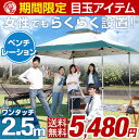 ★期間限定 5,480円!7/22まで★ポンと押すだけ!【送料無料/在庫有】 ワンタッチ タープテント 2.5m 4段階調節 簡単設置 UVカット 日よけ 耐水 スチール キャンプ アウトドア 運動会 体育祭 バーベキュー 耐水加工 テント キャンプ用品 イベント