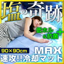 ★お得クーポン配布中★【送料無料】塩の奇跡! 強力 冷却マット 90×90cm ひんやり クール 冷感寝具 冷感パッド クールマット 冷却 マット 夏 敷パット 敷きパッド 塩 寝具 冷却 塩ジェル ひんやりマット 防カビ 抗菌 低ホル 国内検査済