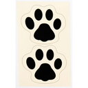 その他 【20個セット】足型誘導ステッカー 犬型・ブラック 2933079