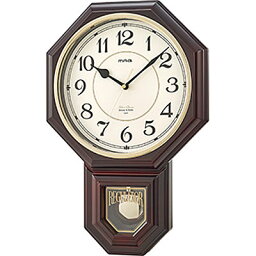 MAG メロディとボンボン音で毎正時をお知らせするクラシカルな振り子掛時計 振り子時計 西洋館 (ブラウン) W-670BR