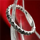 その他 K18WG 1ctブラックダイヤリング 指輪 エタニティリング 15号 ds-211790