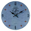 その他 モチーフクロック/壁掛け時計 【Lサイズ/COFFEE BREAK-blue- コーヒー ブレイク ブルー】 直径33cm ds-1944413