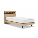 その他 日本製 USBコンセント付き 照明付き ダブルベッド 26H/5.5ポケットコイルマットレス(ハード)付き ナチュラル 『レアージュ』 レッグタイプ【代引不可】 ds-1983628