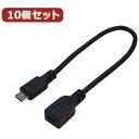 変換名人 【メール便での発送商品】 【10個セット】 USBケーブル20 micro(オス)to mini(メス) USBMCA/M5B20FX10