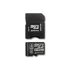 その他 （まとめ）グリーンハウス microSDHCカード4GB Class4 防水仕様 SDHC変換アダプタ付 GH-SDMRHC4G4 1枚【×3セット】 ds-2139117