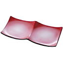 その他 ABS2連プレート/和食器 【朱銀かすみ裏黒 A】 190×95×23mm 日本製 〔和食 レストラン 居酒屋 店舗 お店〕【代引不可】 ds-2255528