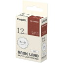 その他 (まとめ)カシオ NAME LANDクラフトテープ 12mm×5m レッド/ベージュ文字 XR-12KRRD 1個【×10セット】 ds-2299696