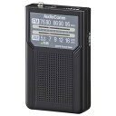 オーム電機 2バンドPラジオ P136 ブラック RAD-P136N-K