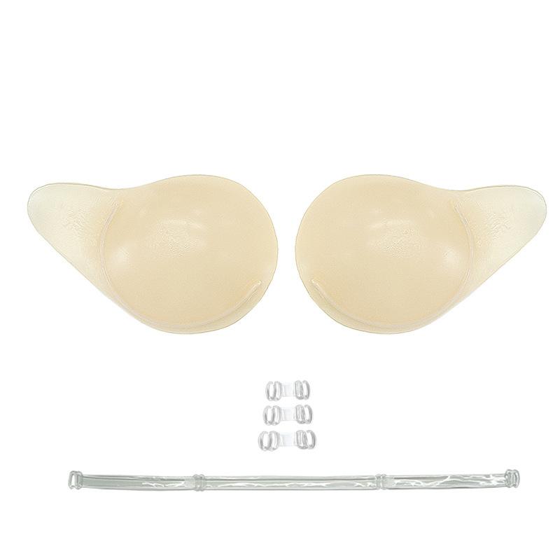 ブラジャー シリコンブラ 胸パッド ヌードブラ 盛りブラ 谷間メイク ストラップレスブラ 粘着力 通気性 快適 大判 A B C D E F G H 結婚式 パーティー ドレス 普段使い ベージュ