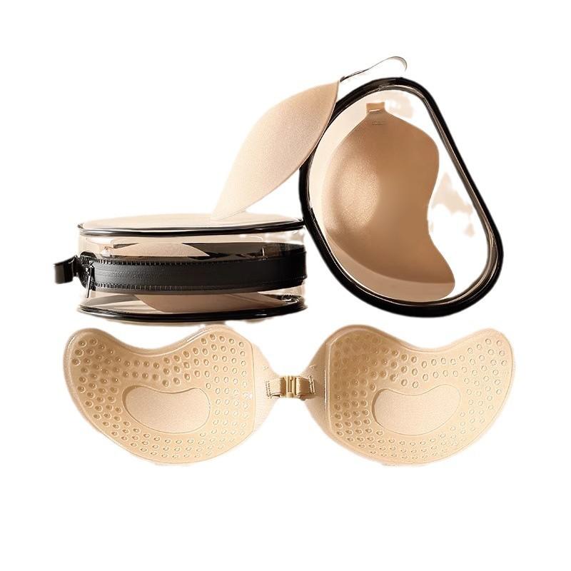 ブラジャー レディース 寄せ上げ バストアップ 薄型 無痕跡 ストラップレス ブラ 結婚式 マンゴー型 ニップレス A B C D