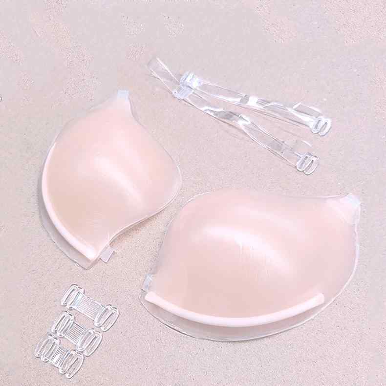 ブラジャー レディース シリコン ヌードブラ 粘着力 薄型 谷間メイク 無痕 ウェディング ドレス用 盛れる ベージュ