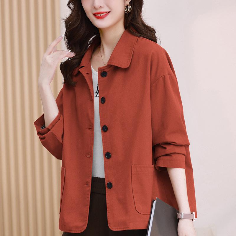 ジャケット レディース 秋冬 ミセス 薄手 カジュアル カーディガン ゆったり 大きいサイズ 上着 アウター コットン 暖かい ベージュ