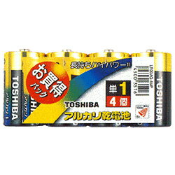 東芝単1アルカリ電池4本　LR20AG 4MPTOSHIBAアルカリ乾電池