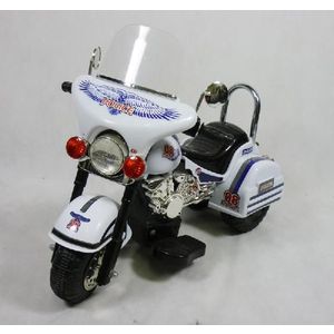 充電式子供用電動 アメリカンポリスバイク(ホワイト)6697