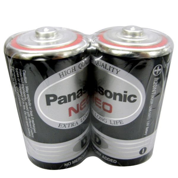 Panasonic NEO黒 R20NNT/2SC　輸入品パナソニック単1マンガン乾電池2本パック