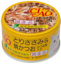 CIAO とりささみ&焼かつお かつお節入り 85g