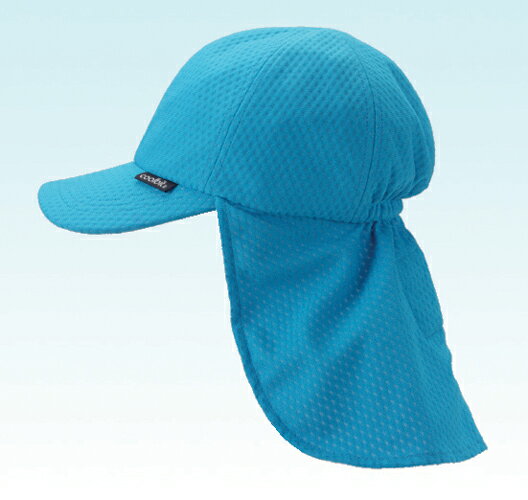 【送料無料】Coolbit(クールビット) 熱中症、UV、紫外線対策ジュニア、キッズ用フラップ帽子、ひんやり　WR-CM703-SAX