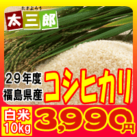 平成29年度福島県産　太三郎米コシヒカリ白米10kg