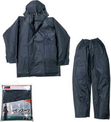 【雨具・レインスーツが激安価格】<strong>TRUSCO</strong>(トラスコ中山)　レインスーツ　ネイビー　L TRW55L [360-0211] 【雨合羽/雨カッパ/作業/カッパ/屋外/レインウェア】[TRW55L]