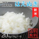 【白米】30年産山形県産はえぬき 白米20kg(5kg×4)...