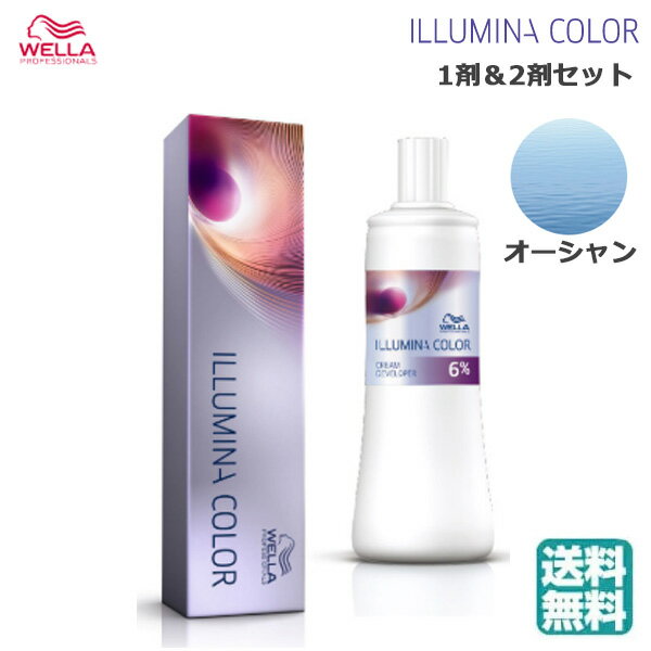 (1剤<strong>2剤</strong>セット)ウェラ <strong>イルミナカラー</strong> 80g 業務用 ヘアカラー 1剤 オーシャン ＆イルミナクリームディベロッパーオキシ 1000ml 各種 (送料無料) サロン専売品 美容室 毛染め メンズ レディース あす楽