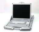 NEC 17型LCDコンソールユニット 17インチ 非光沢パネル SXGA 1280x1024 8ポートKVM 日本語キーボード 有線光学マウス内蔵 【中古】【20200312】
