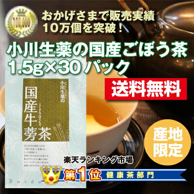 販売実績10万個突破国産 ごぼう茶1.5g×30パック無漂白ティーバック使用【送料無料・当日発送可】（メール便）はじめてご購入の方限定