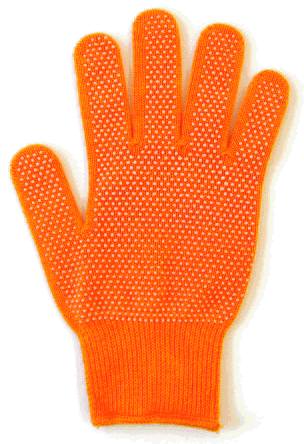 [男性（メンズ）サイズ]すべり止め付　オレンジ天然素材綿100% カラー軍手(カラー手袋)防災グッズ学校行事・潮干狩り・日焼対策