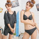 レディース 水着 タンキニ ドット柄 体型カバー ビキニ 楽天 激安 ミズギ サロペット みずぎ/mizugi/Ladies/ミズギ/レディースビキニ/女性水着 タンク ワンピース 体型カバー水着 水着タンキニ ホルターネック 3点セット ワイヤービキニ UV ママ 水着 大きいサイズ