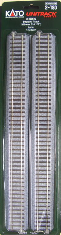 カトー 2-180 直線線路369mm（S369）4本入り (HO)(鉄道模型）