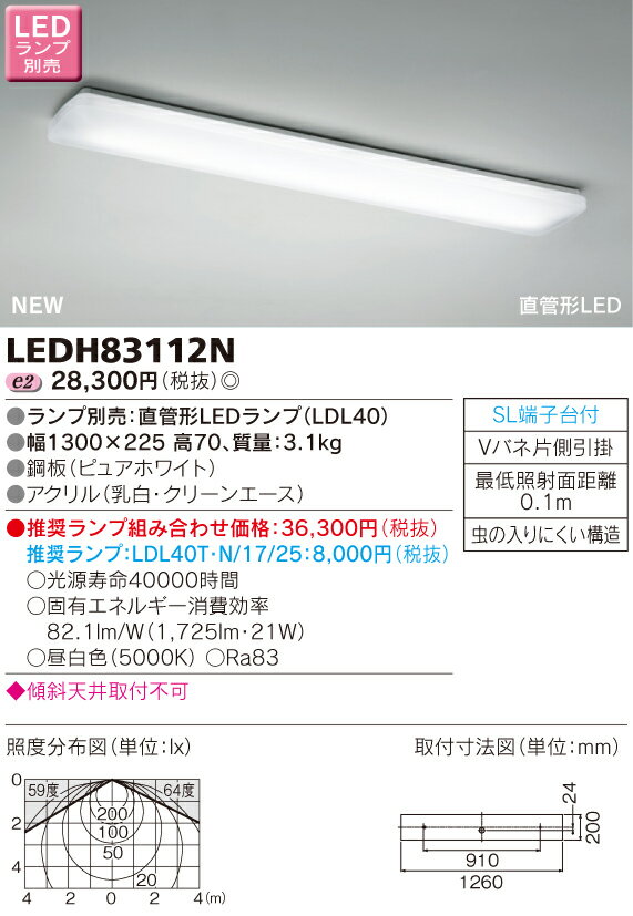 東芝 LEDキッチンライト LEDH83112N　ランプ別売...:tekarimasenka:10012825