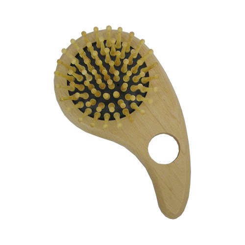 竹ピンブラシ　救髪力61〔指穴付き〕天然竹を使用。静電気が起きにくく、髪を傷めません
