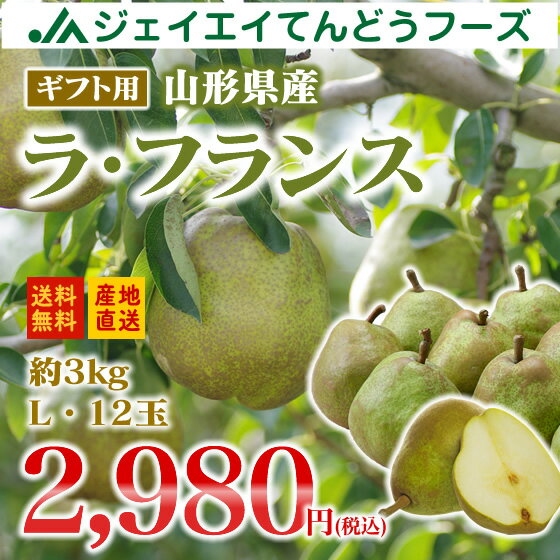 【ギフト】山形県産洋梨ラフランス約3kg(Lサイズ・12玉入り)【のし対応】【お歳暮】【送料無料】※九州・沖縄・一部離島を除く ランキングお取り寄せ
