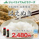 米 送料無料 5kg 29年産 山形県産 はえぬき精米5kg...