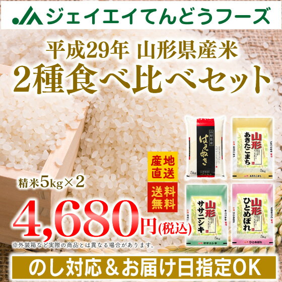 米 10kg 送料無料 ギフト【平成29年産】山形米10kg(5kg×2)選べる食べ比べセット【送料無料】※九州・沖縄・一部離島は除く【米】【こめ】【白米】【のし対応】