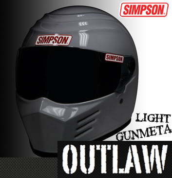 SIMPSON（シンプソン）　OUTLAW（アウトロー）　ライトガンメタ　フルフェイスヘルメット　シールドプレゼント！（スモーク or ライトスモーク）