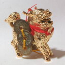 麒麟 小 鍍金 一頭 六枚古銭付