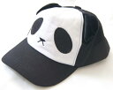 パンダ 大人用キャップ帽子 黒色