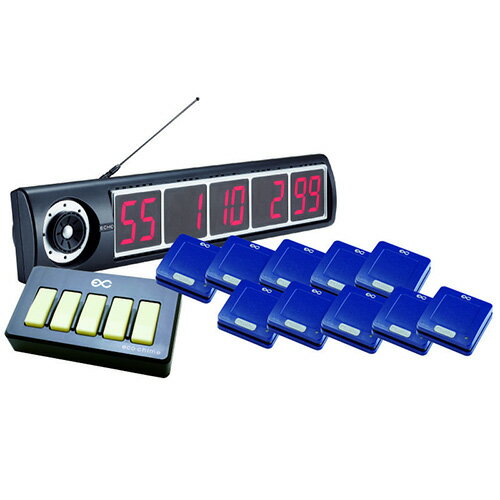 エコチャイム受信表示機/角型送信機（パールブルー）10台セット/業務用/新品/送料無料/テンポス