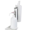 足踏式消毒液スタンド ティシューホルダー(ホワイト)付 本体ホワイト(W)/プロ用/新品/送料無料